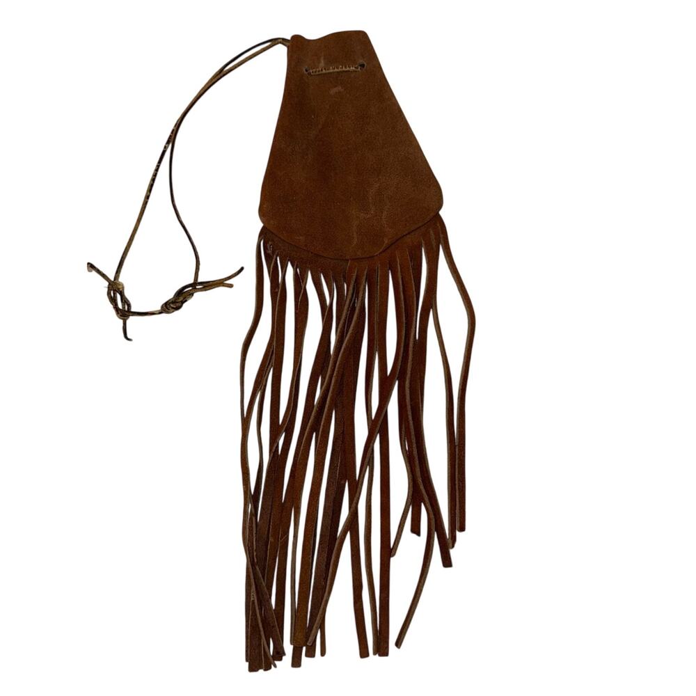 VINTAGE HANDMADE Western Cowgirl Rodeo Leather Fringe Festival Crossbody Bag